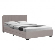 Κρεβάτι διπλό Veloty pakoworld ύφασμα μπεζ με συρτάρια 150x200εκ c477454