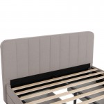Κρεβάτι διπλό Veloty pakoworld ύφασμα μπεζ με συρτάρια 150x200εκ c477454