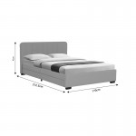 Κρεβάτι διπλό Veloty pakoworld ύφασμα μπεζ με συρτάρια 150x200εκ c477454