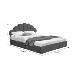 Κρεβάτι διπλό Wardie pakoworld βελούδο ανθρακί με αποθηκευτικό χώρο 160x200εκ c477458