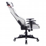 Καρέκλα γραφείου gaming Mazol pakoworld pu μαύρο-λευκό 66x56x135εκ c477498