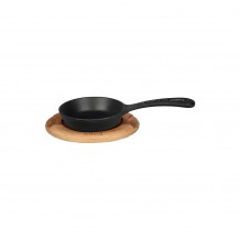 Cast iron τηγάνι στρογγυλό μαύρο με ξύλινη βάση φ12cm 18mm σμάλτο 1 στρώσεως 1 ψήσιμo 990gr LAVA c477501 Cast iron τηγάνι στρογγυλό μαύρο με ξύλινη βάση φ12cm 18mm σμάλτο 1 στρώσεως 1 ψήσιμo 990gr LAVA c477501