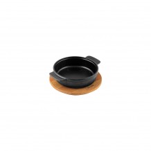Cast iron ταψί σερβιρίσματος μαύρο με ξύλινη βάση φ14cm 18mm σμάλτο 1 στρώσεως 1 ψήσιμο 930gr LAVA c477511 Cast iron ταψί σερβιρίσματος μαύρο με ξύλινη βάση φ14cm 18mm σμάλτο 1 στρώσεως 1 ψήσιμο 930gr LAVA c477511