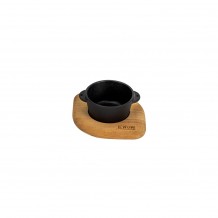 Cast iron δοχείο σερβιρίσματος μαύρο με ξύλινη βάση φ8cm σμάλτο 1 στρώσεως 1 ψήσιμο 570gr LAVA c477522 Cast iron δοχείο σερβιρίσματος μαύρο με ξύλινη βάση φ8cm σμάλτο 1 στρώσεως 1 ψήσιμο 570gr LAVA c477522