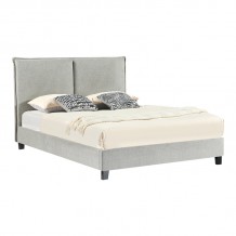 Κρεβάτι διπλό Majus pakoworld βελούδο ανθρακί beige 160x200εκ c477787