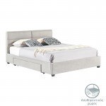 Κρεβάτι διπλό Anay pakoworld με συρτάρι ύφασμα μπεζ 160x200εκ c477788