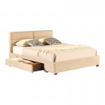 Κρεβάτι διπλό Anay pakoworld με συρτάρι ύφασμα σομόν 160x200εκ c477790