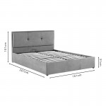 Κρεβάτι διπλό Sonnie pakoworld με αποθηκευτικό χώρο βελούδο ανθρακί 150x200εκ c477791