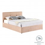 Κρεβάτι διπλό Sonnie pakoworld με αποθηκευτικό χώρο βελούδο καφέ 150x200εκ c477798