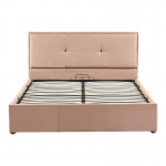Κρεβάτι διπλό Sonnie pakoworld με αποθηκευτικό χώρο βελούδο καφέ 150x200εκ c477798