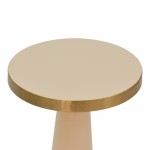 Βοηθητικό τραπέζι Easyful Inart κρεμ χρυσό μέταλλο Φ36x58εκ c477865