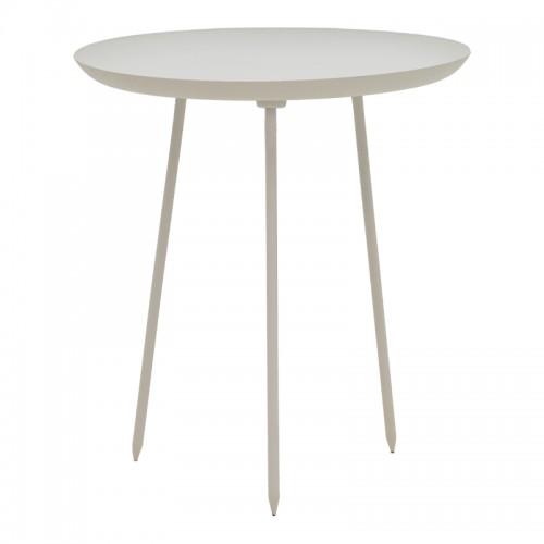 Βοηθητικό τραπέζι Flaz Inart λευκό μέταλλο Φ46x50εκ c477870