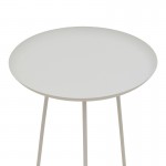 Βοηθητικό τραπέζι Flaz Inart λευκό μέταλλο Φ46x50εκ c477870