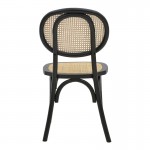 Καρέκλα Zoel pakoworld μαύρο ξύλο οξιάς φυσικό rattan 45x52x82εκ c477872