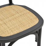 Καρέκλα Zoel pakoworld μαύρο ξύλο οξιάς φυσικό rattan 45x52x82εκ c477872