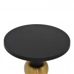Βοηθητικό τραπέζι Enville Inart μαύρο χρυσό μέταλλο Φ51x62 5εκ c477875