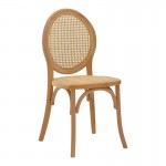 Καρέκλα Camil pakoworld φυσικό ξύλο οξιάς φυσικό rattan 45x50x94εκ c477887