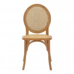 Καρέκλα Camil pakoworld φυσικό ξύλο οξιάς φυσικό rattan 45x50x94εκ c477887