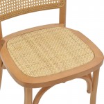 Καρέκλα Kalliope pakoworld φυσικό ξύλο οξιάς φυσικό rattan 45x50x89εκ c477889