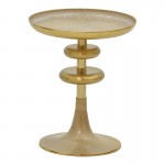 Βοηθητικό τραπέζι Trego I Inart χρυσό-λευκό μέταλλο Φ33x42εκ c477903