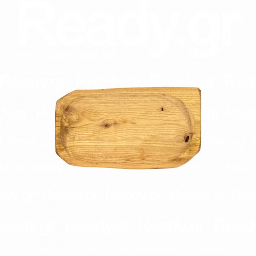 Ξύλινη σκαμμένη πιατέλα σερβιρίσματος σειρά Elegant από ξύλο Καστανιάς 26x17xΥ2cm c477935