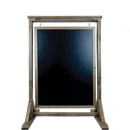 Ξύλινος Πίνακας υγρής κιμωλίας διπλής όψης 72x61x103cm σκούρο καφέ c477981