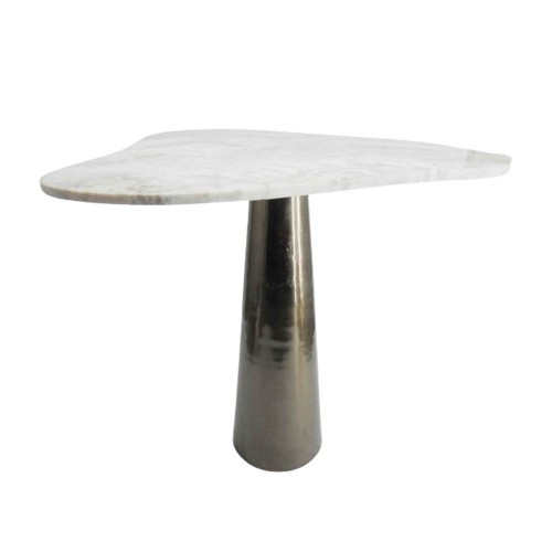 CURVE SIDE TABLE ΜΑΥΡΟ NICKEL ΛΕΥΚΟ 63 5x52xH63 5cm c478000