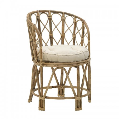 Πολυθρόνα Rostan Inart φυσικό rattan με μαξιλάρι 60x46x80εκ c478143