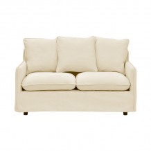 Kαναπές διθέσιος Interest pakoworld ύφασμα μπεζ με μαξιλάρια 140x85x90εκ c478178