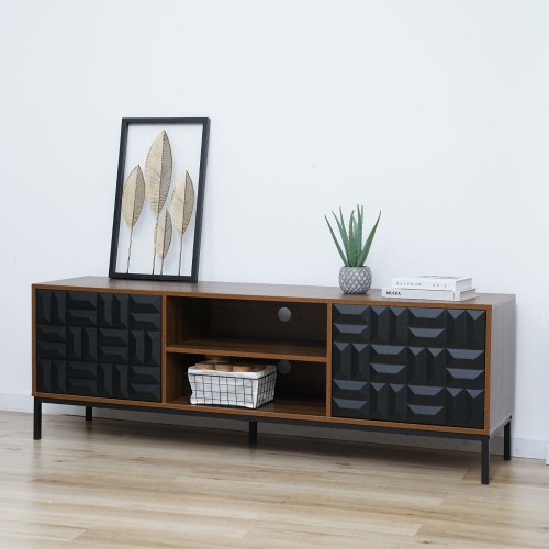 ZUMA TV STAND ΚΑΡΥΔΙ ΜΑΥΡΟ 160x40xH54 5cm c478569