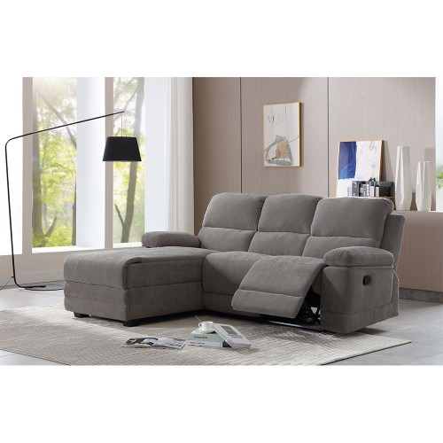 RELAX ΚΑΝΑΠΕΣ RECLINER ΓΩΝΙΑ ΑΡΙΣΤΕΡΗ ΓΚΡΙ 212x156xH96cm c478746