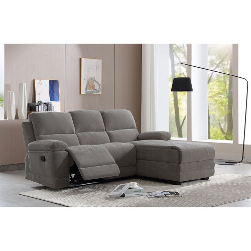 RELAX ΚΑΝΑΠΕΣ RECLINER ΓΩΝΙΑ ΔΕΞΙΑ ΓΚΡΙ 212x156xH96cm c478747