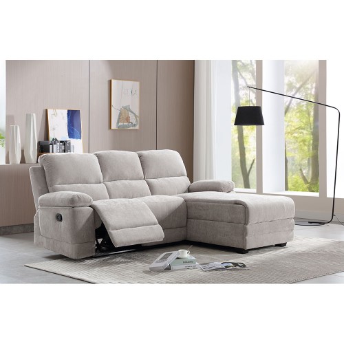 RELAX ΚΑΝΑΠΕΣ RECLINER ΓΩΝΙΑ ΔΕΞΙΑ BEIGE 212x156xH96cm c478749