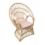 Πολυθρόνα Boloni Inart με μπεζ μαξιλάρι-φυσικό rattan 100x67x120εκ c478776