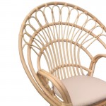 Πολυθρόνα Boloni Inart με μπεζ μαξιλάρι-φυσικό rattan 100x67x120εκ c478776