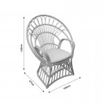 Πολυθρόνα Boloni Inart με μπεζ μαξιλάρι-φυσικό rattan 100x67x120εκ c478776