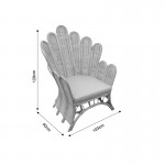 Πολυθρόνα Fragia Inart με μπεζ μαξιλάρι-φυσικό rattan 103x90x120εκ c478778