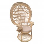 Πολυθρόνα Dorothy Inart με μπεζ μαξιλάρι φυσικό rattan 115x57x150εκ c478780