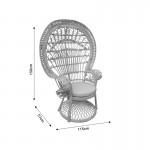 Πολυθρόνα Dorothy Inart με μπεζ μαξιλάρι φυσικό rattan 115x57x150εκ c478780