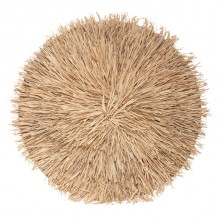 Διακοσμητικό τοίχου Alaina pakoworld φυσικό χρώμα mdf ψάθα Φ64x4εκ c478854