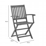 Τραπεζαρία Joter Falov pakoworld σετ 5τεμ φυσικό μασίφ ξύλο ακακίας 130x80x72εκ c478933