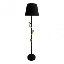 Φωτιστικό δαπέδου Zacro Inart E27 μαύρο χρυσό μέταλλο Φ37x164 5εκ c479123