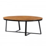 OVO COFFEE TABLE ΦΥΣΙΚΟ ΜΑΥΡΟ 121x71xH44cm c479181