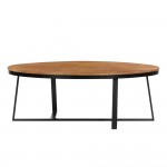 OVO COFFEE TABLE ΦΥΣΙΚΟ ΜΑΥΡΟ 121x71xH44cm c479181