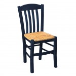 CASA Καρέκλα Οξιά Βαφή Εμποτισμού Ανιλίνη Μπλε Κάθισμα Ψάθα c479189