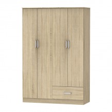 Ντουλάπα ρούχων τετράφυλλη Karter pakoworld sonoma μελαμίνης 121x48x180εκ c479192