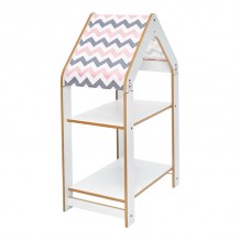 Ραφιέρα Montessori Zoilen pakoworld λευκό ροζ mdf 50x30x80εκ c479277