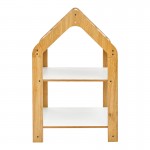 Ραφιέρα Montessori Zoilen pakoworld φυσικό λευκό μπλε mdf 50x30x80εκ c479290