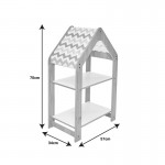 Ραφιέρα Montessori Zoilen pakoworld φυσικό λευκό μπλε mdf 50x30x80εκ c479290