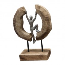 Επιτραπέζιο διακοσμητικό Dale Inart φυσικό μάνγκο ξύλο αλουμίνιο 19x9x28εκ c479511